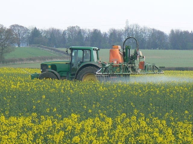 Crop spraying near St Mary Bourne