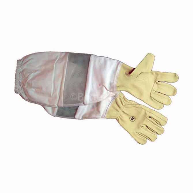 1 Pair XL Synthetic Leather Beekeeping Gloves Bee Keeping with Vented Sleeves 