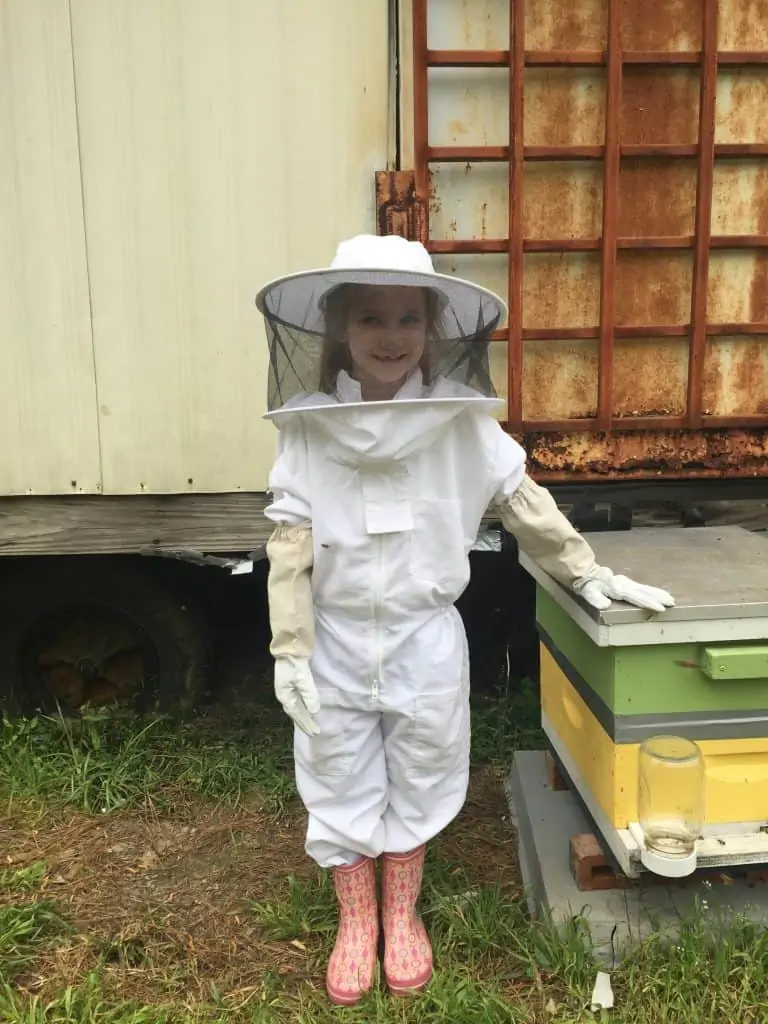 Lizzie, a proud beekeeper